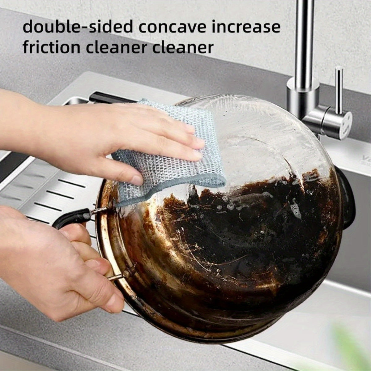 1/2/4/10/12pcs Magic Cleaning Cloth Thickened Double sided Metal Steel Wire Rags Kitchen Dish Pot Wash dishing Cloths Towel Clean Tools