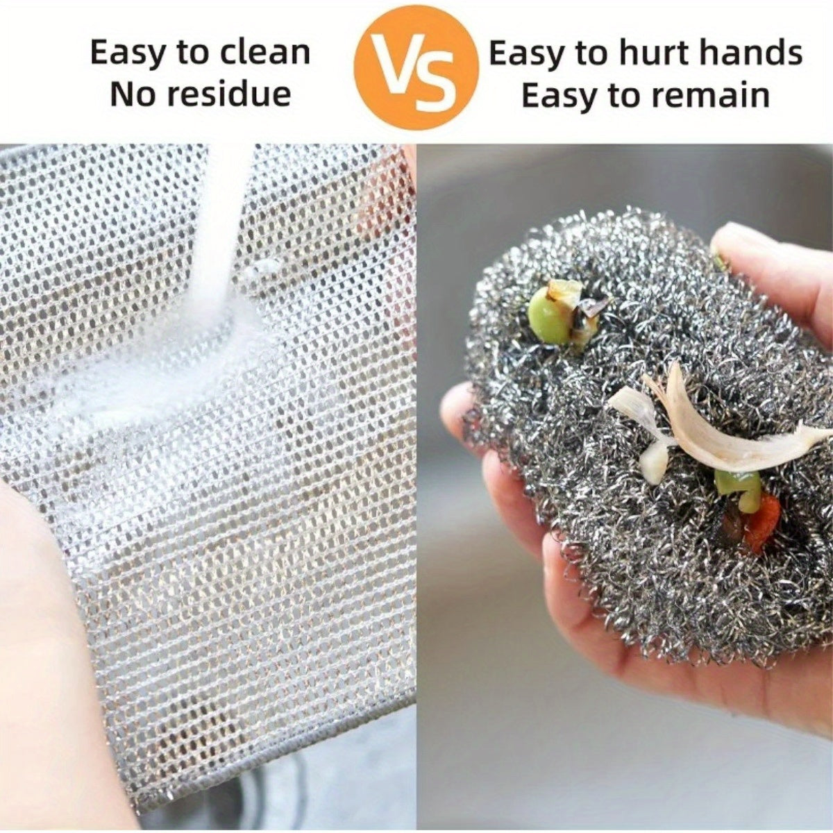 1/2/4/10/12pcs Magic Cleaning Cloth Thickened Double sided Metal Steel Wire Rags Kitchen Dish Pot Wash dishing Cloths Towel Clean Tools