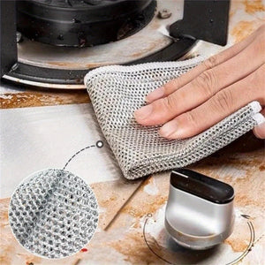 1/2/4/10/12pcs Magic Cleaning Cloth Thickened Double sided Metal Steel Wire Rags Kitchen Dish Pot Wash dishing Cloths Towel Clean Tools