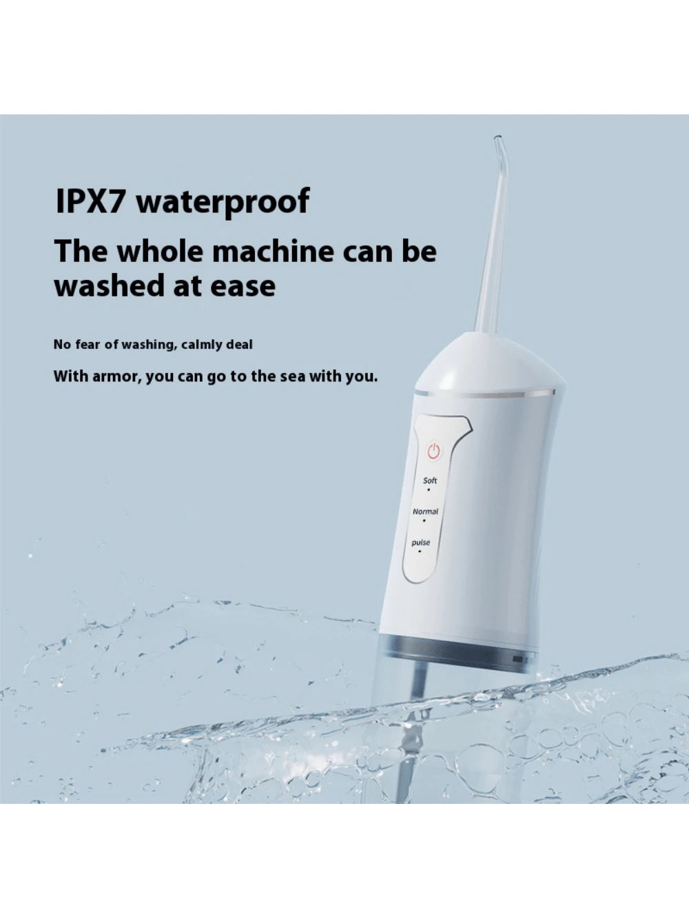 Nuevo limpiador eléctrico bucal portátil con irrigador dental de mano, alta frecuencia de pulsos, limpieza profunda, alta presión de agua, tanque de agua grande, 3 modos de limpieza, 4 boquillas, recargable por USB, inicio con un solo toque, impermeable I