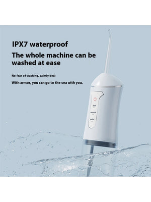 Nuevo limpiador eléctrico bucal portátil con irrigador dental de mano, alta frecuencia de pulsos, limpieza profunda, alta presión de agua, tanque de agua grande, 3 modos de limpieza, 4 boquillas, recargable por USB, inicio con un solo toque, impermeable I