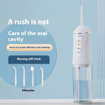 Nuevo limpiador eléctrico bucal portátil con irrigador dental de mano, alta frecuencia de pulsos, limpieza profunda, alta presión de agua, tanque de agua grande, 3 modos de limpieza, 4 boquillas, recargable por USB, inicio con un solo toque, impermeable I