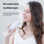 Nuevo limpiador eléctrico bucal portátil con irrigador dental de mano, alta frecuencia de pulsos, limpieza profunda, alta presión de agua, tanque de agua grande, 3 modos de limpieza, 4 boquillas, recargable por USB, inicio con un solo toque, impermeable I
