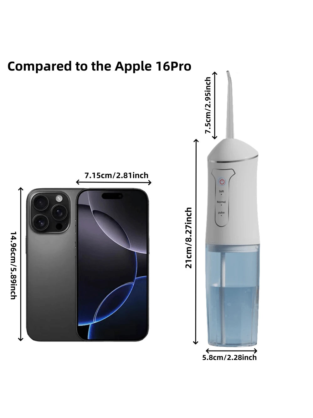 Nuevo limpiador eléctrico bucal portátil con irrigador dental de mano, alta frecuencia de pulsos, limpieza profunda, alta presión de agua, tanque de agua grande, 3 modos de limpieza, 4 boquillas, recargable por USB, inicio con un solo toque, impermeable I