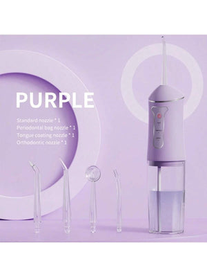 Nuevo limpiador eléctrico bucal portátil con irrigador dental de mano, alta frecuencia de pulsos, limpieza profunda, alta presión de agua, tanque de agua grande, 3 modos de limpieza, 4 boquillas, recargable por USB, inicio con un solo toque, impermeable I