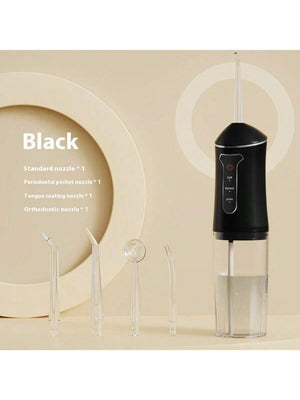 Nuevo limpiador eléctrico bucal portátil con irrigador dental de mano, alta frecuencia de pulsos, limpieza profunda, alta presión de agua, tanque de agua grande, 3 modos de limpieza, 4 boquillas, recargable por USB, inicio con un solo toque, impermeable I
