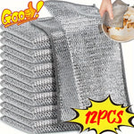 1/2/4/10/12pcs Magic Cleaning Cloth Thickened Double sided Metal Steel Wire Rags Kitchen Dish Pot Wash dishing Cloths Towel Clean Tools