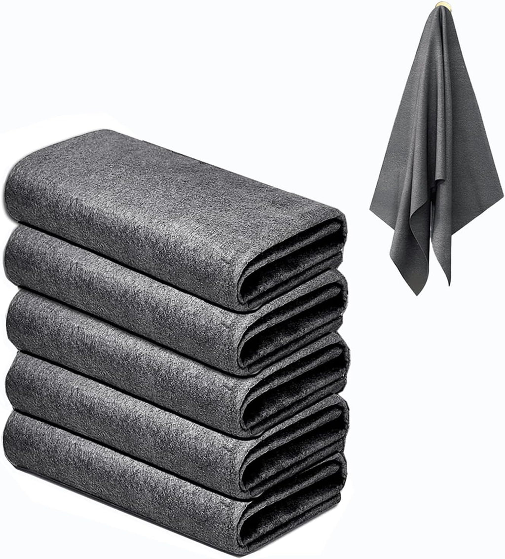 BOOLUU - 5 paños mágicos reales de 9 x 7 pulgadas, paño de limpieza mágico grueso de microfibra para espejo, vidrio, ventanas y coches