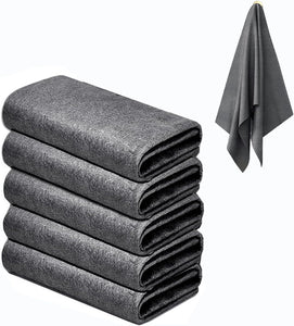 BOOLUU - 5 paños mágicos reales de 9 x 7 pulgadas, paño de limpieza mágico grueso de microfibra para espejo, vidrio, ventanas y coches