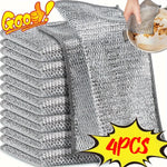 1/2/4/10/12pcs Magic Cleaning Cloth Thickened Double sided Metal Steel Wire Rags Kitchen Dish Pot Wash dishing Cloths Towel Clean Tools