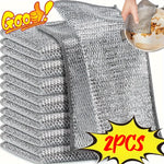 1/2/4/10/12pcs Magic Cleaning Cloth Thickened Double sided Metal Steel Wire Rags Kitchen Dish Pot Wash dishing Cloths Towel Clean Tools