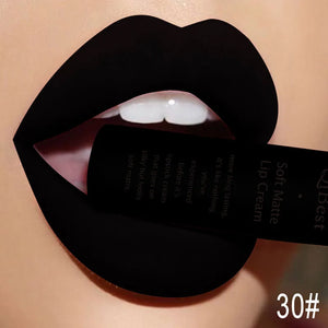 QIBEST Brand 34 Colors Waterproof Matte Nude Lipstick Lipkit Pigment Dark Red Black Long Lasting Lip Gloss Women Makeup Lipgloss