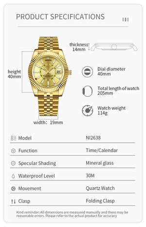 Reloj de buceo NIBOSI de lujo a la moda para hombre, reloj de fecha resistente al agua 30ATM, relojes deportivos, reloj de pulsera de cuarzo para hombre, reloj Masculino