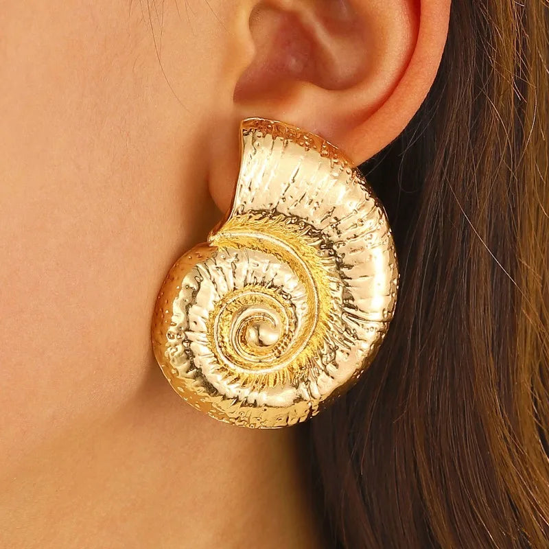 Moda verão férias oceano concha orelha studs colar para mulheres na moda praia festa exagerada boêmio jóias brincos