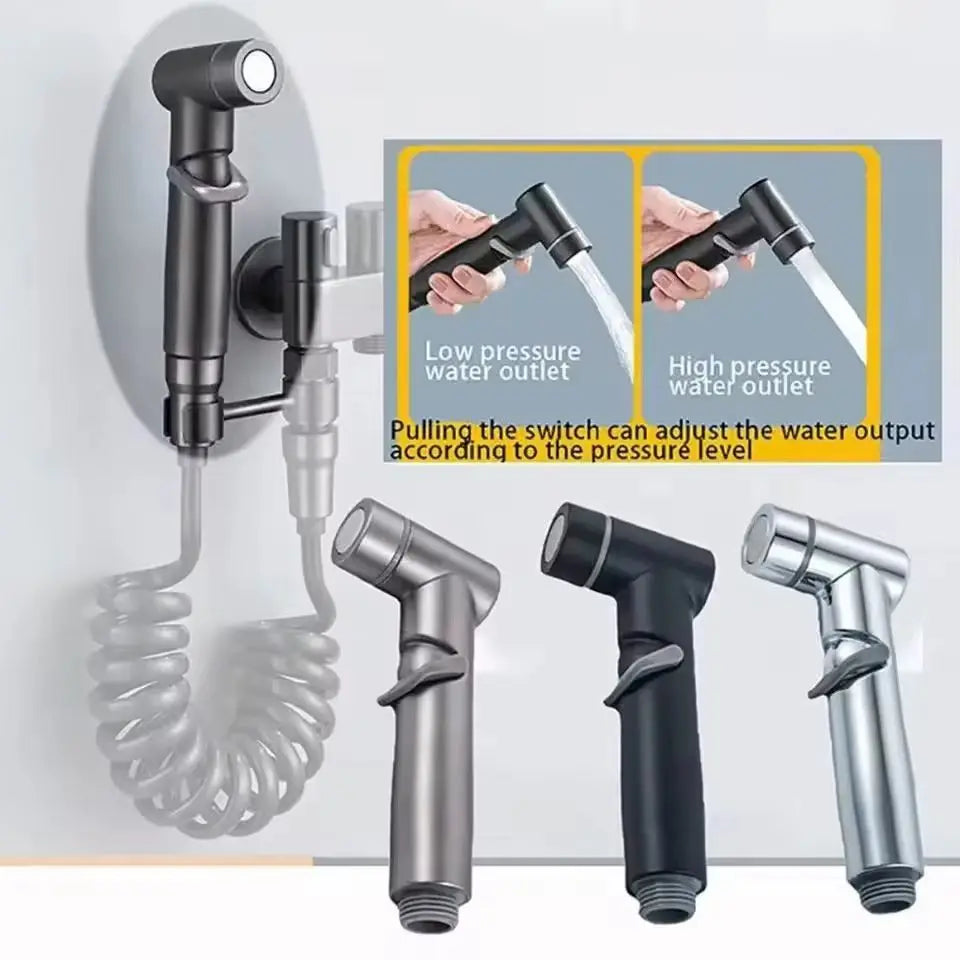Handheld Bidet Sprayer for Toilet 1-In-2-Out Dual Control Valve Mini Gun gray Dual Control Faucet Hand Shower Bidet for Toilet