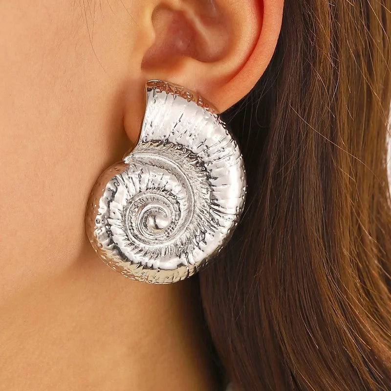 Moda verão férias oceano concha orelha studs colar para mulheres na moda praia festa exagerada boêmio jóias brincos