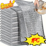 1/2/4/10/12pcs Magic Cleaning Cloth Thickened Double sided Metal Steel Wire Rags Kitchen Dish Pot Wash dishing Cloths Towel Clean Tools